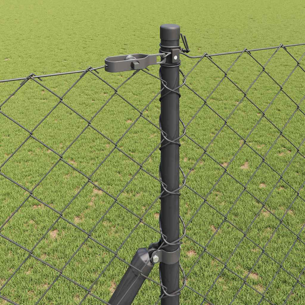 Stup za ogradu Siva 25 x 1,6 m (60 x 60 mm mreža) Čelik i PVC