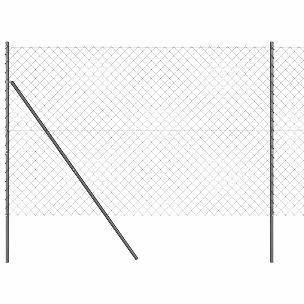 Stup za ogradu Siva 25 x 1,6 m (60 x 60 mm mreža) Čelik i PVC
