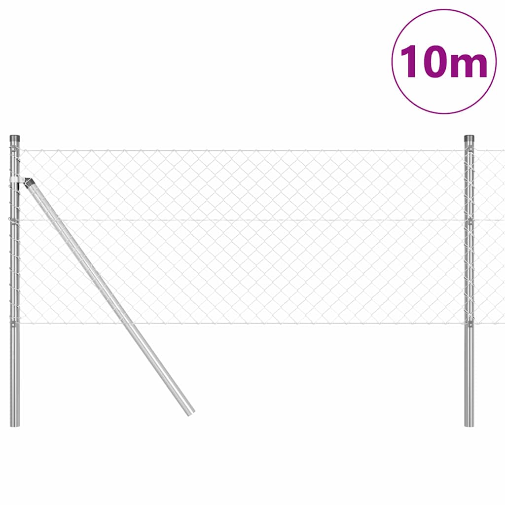 Stup za ogradu Srebrno 10 x 0,8 m (mreža 40 x 40 mm) Čelik