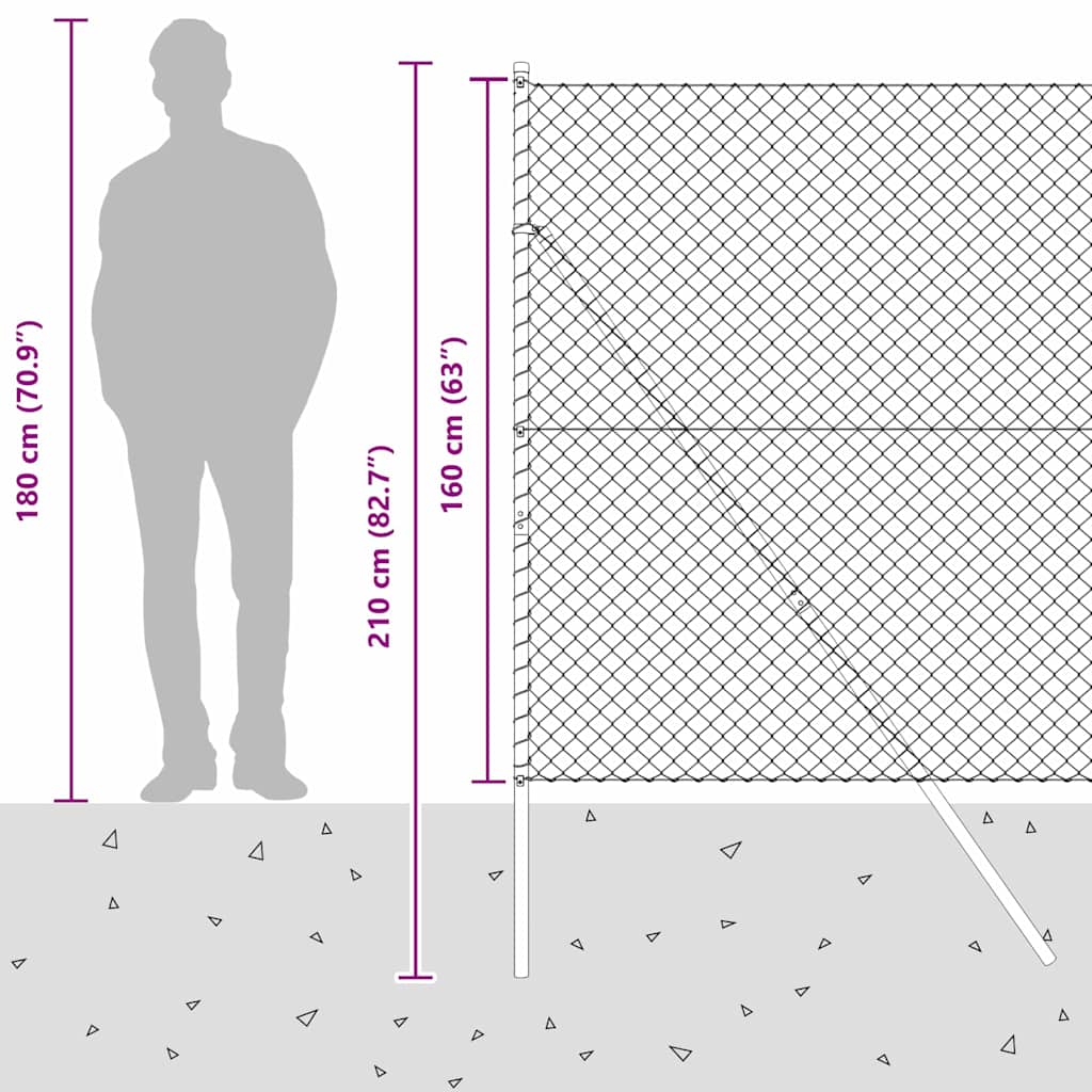 Stup za ogradu Srebrno 10 x 1,6 m (40 x 40 mm mreža) Čelik