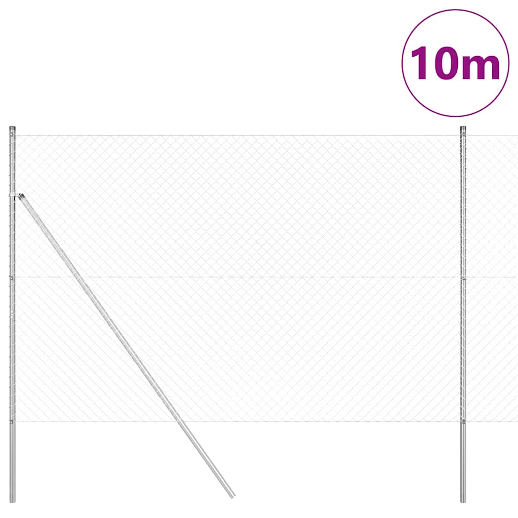 Stup za ogradu Srebrno 10 x 1,6 m (40 x 40 mm mreža) Čelik