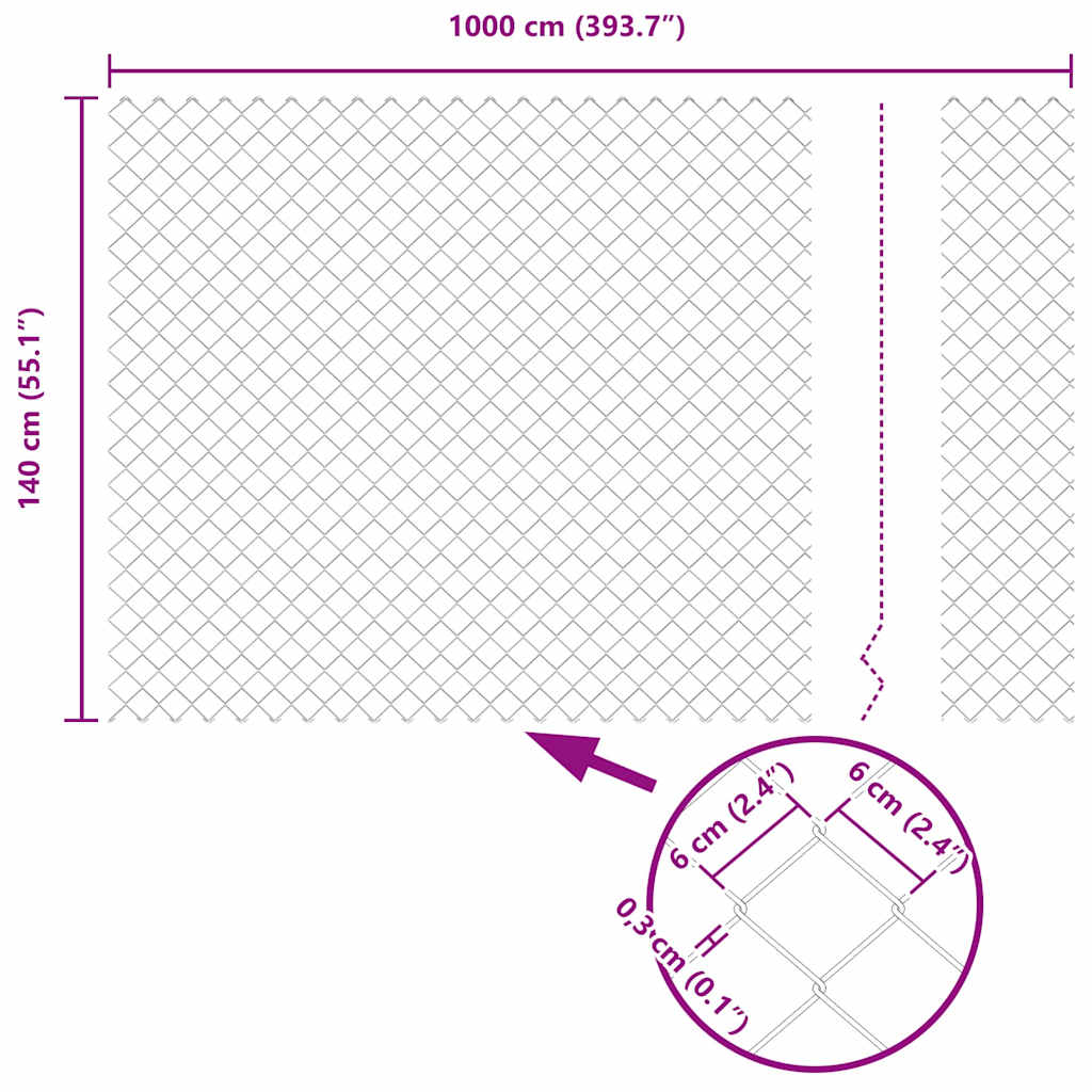 Stup za ogradu Srebrno 10 x 1,4 m (60 x 60 mm mreža) Čelik