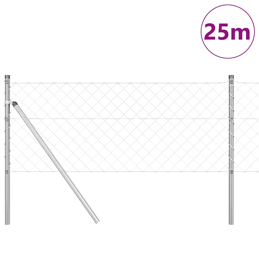 Stup za ogradu Srebrno 25 x 0,8 m (60 x 60 mm mreža) Čelik
