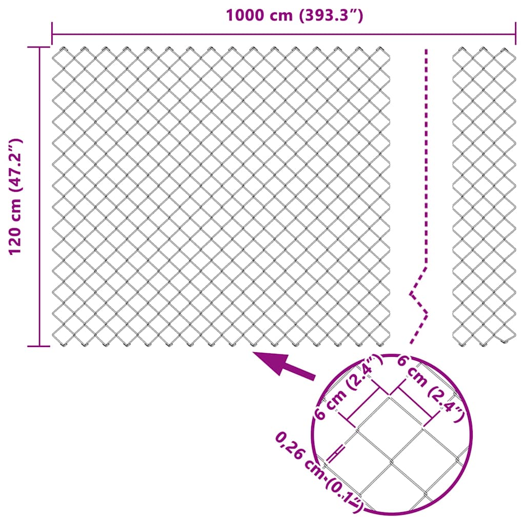 Stup za ogradu Zelena 10 x 1,2 m (60 x 60 mm mrežica)