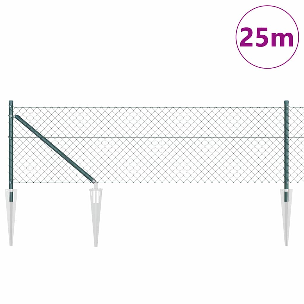 Stup za ogradu Zelena 25 x 0,8 m (mreža 40 x 40 mm) Čelik i PVC