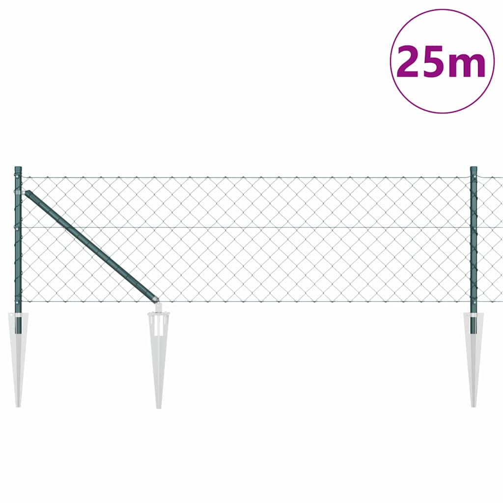 Stup za ogradu Zelena 25 x 0,6 m (mreža 60 x 60 mm) Čelik i PVC