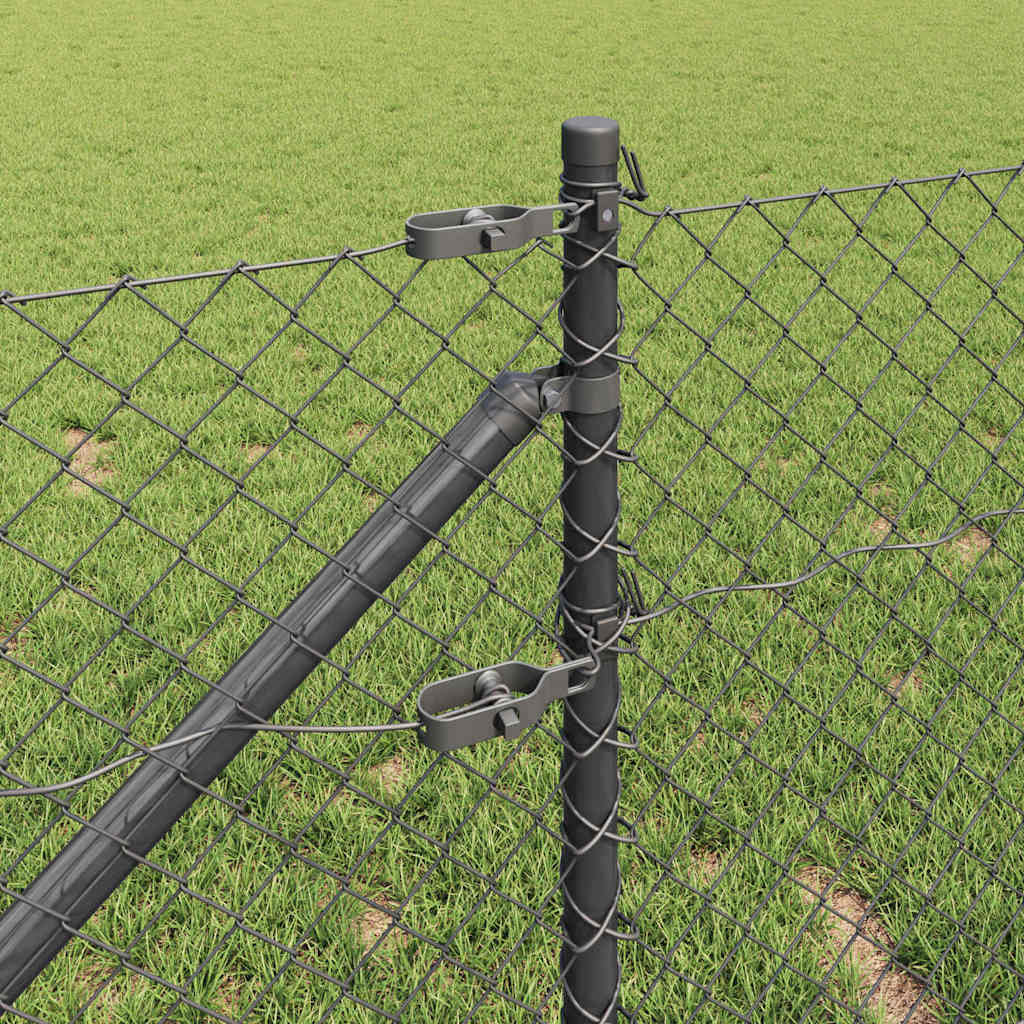 Stup za ogradu Siva 10 x 0,6 m (40 x 40 mm mreža) Čelik i PVC