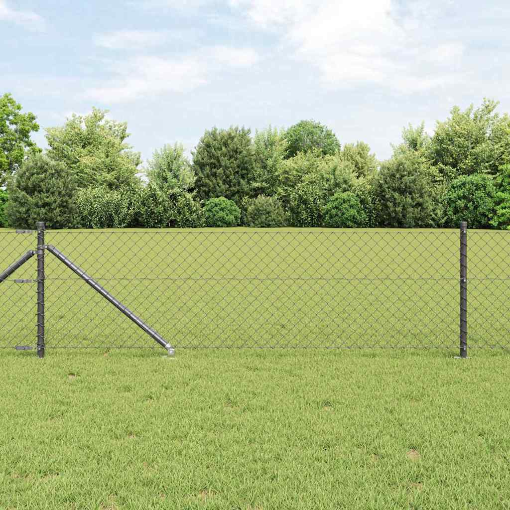 Stup za ogradu Siva 10 x 0,6 m (40 x 40 mm mreža) Čelik i PVC