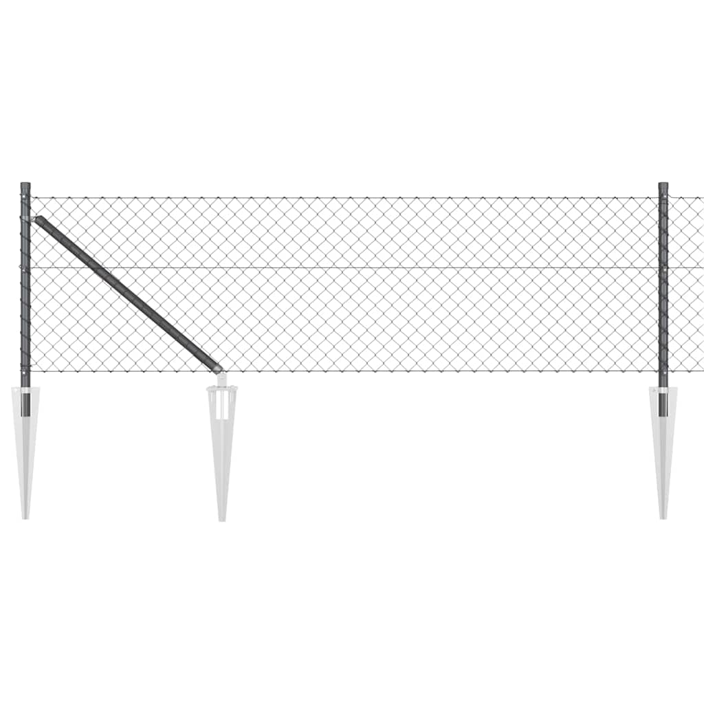 Stup za ogradu Siva 10 x 0,6 m (40 x 40 mm mreža) Čelik i PVC