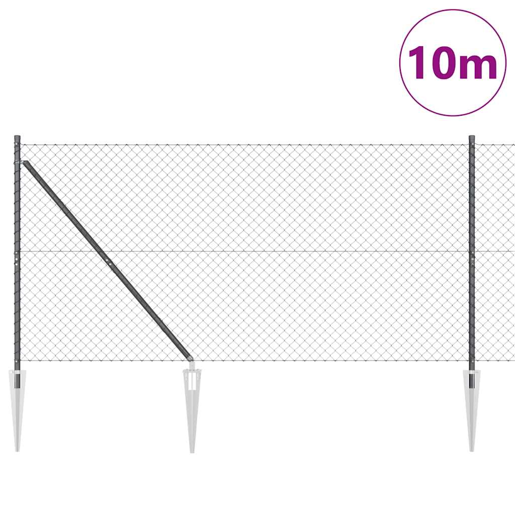 Stup za ogradu Siva 10 x 1,2 m (40 x 40 mm mrežica) Čelik i PVC