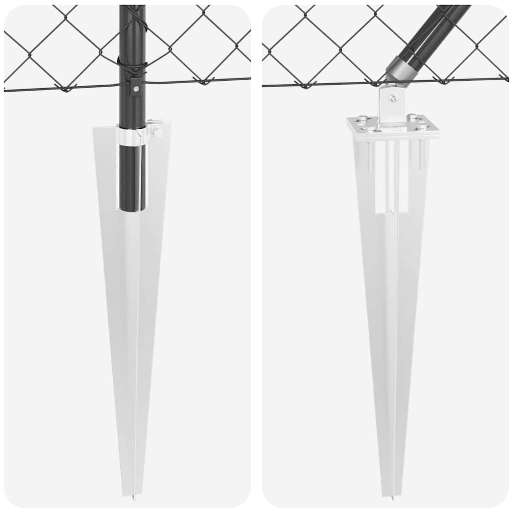 Stup za ogradu Siva 10 x 0,4 m (mreža 60 x 60 mm) Čelik i PVC