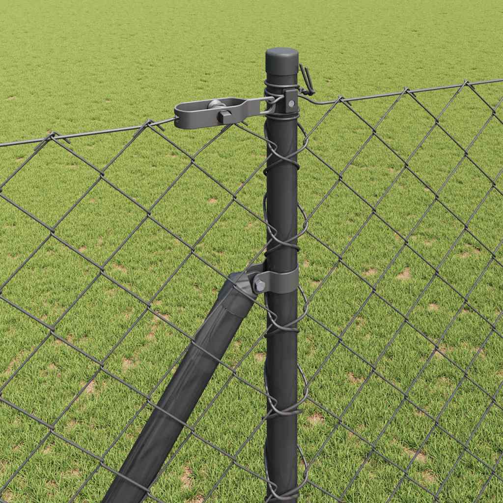 Stup za ogradu Siva 10 x 1,5 m (60 x 60 mm mreža) Čelik i PVC