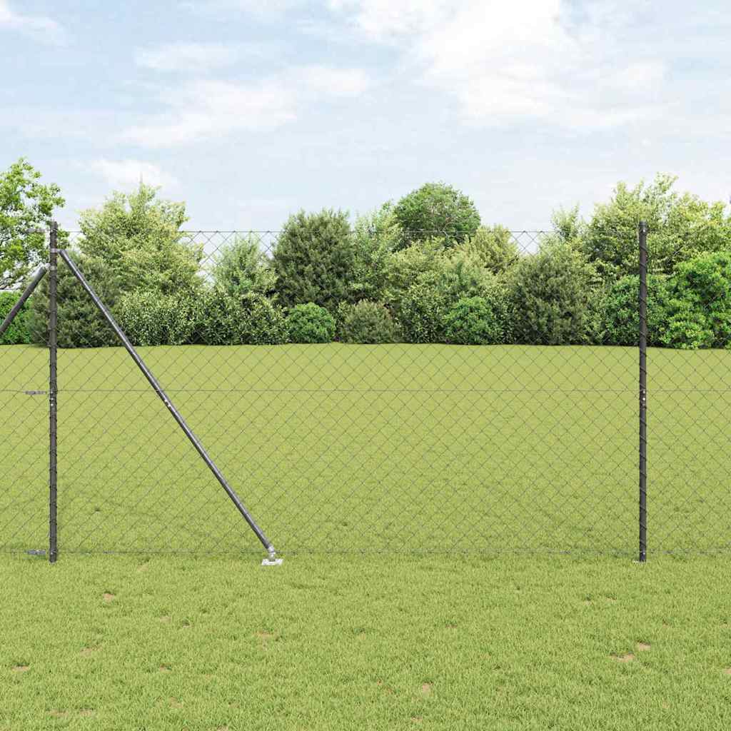 Stup za ogradu Siva 10 x 1,5 m (60 x 60 mm mreža) Čelik i PVC