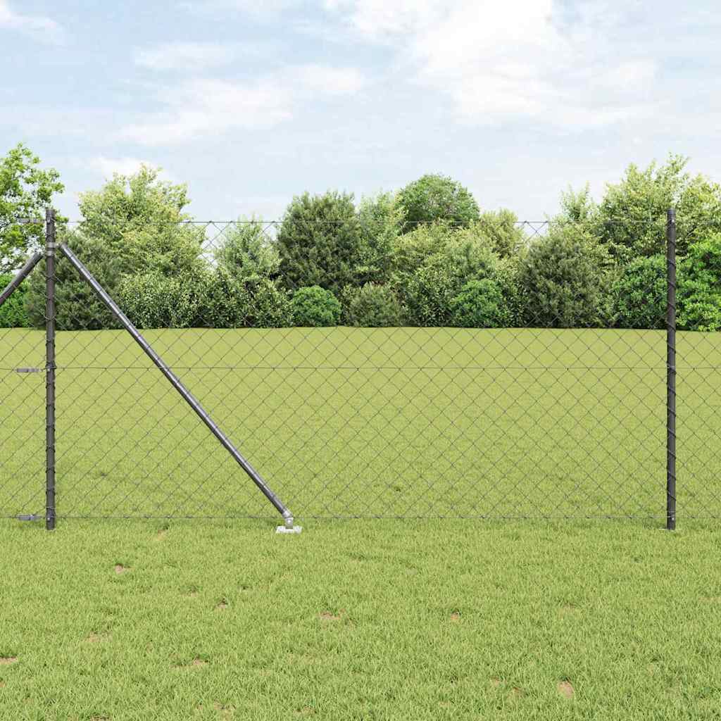 Stup za ogradu Siva 25 x 1 m (60 x 60 mm mreža) Čelik