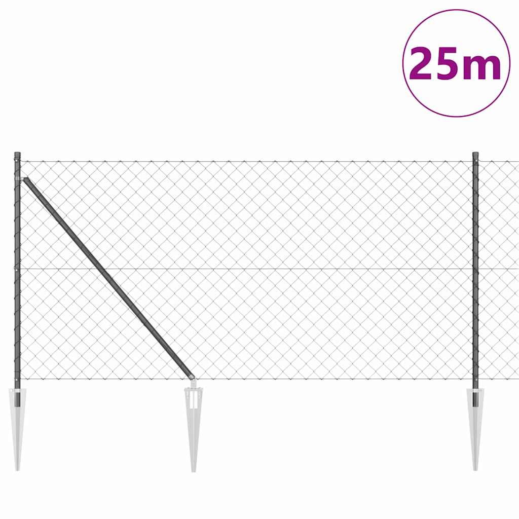 Stup za ogradu Siva 25 x 1 m (60 x 60 mm mreža) Čelik