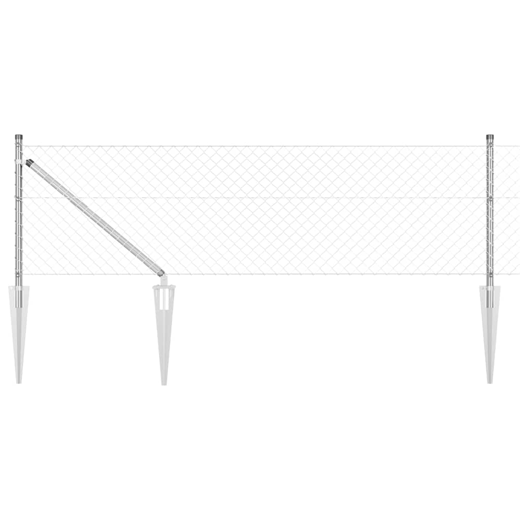 Stup za ogradu Srebrno 10 x 0,8 m (mreža 40 x 40 mm) Čelik