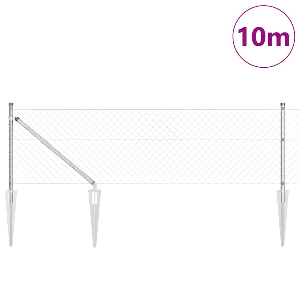 Stup za ogradu Srebrno 10 x 0,8 m (mreža 40 x 40 mm) Čelik