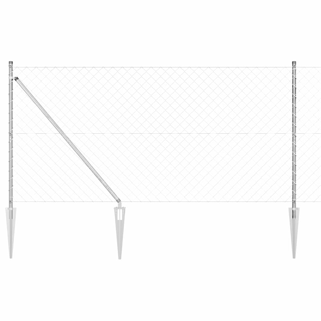 Stup za ogradu Srebrno 10 x 1,4 m (60 x 60 mm mreža) Čelik