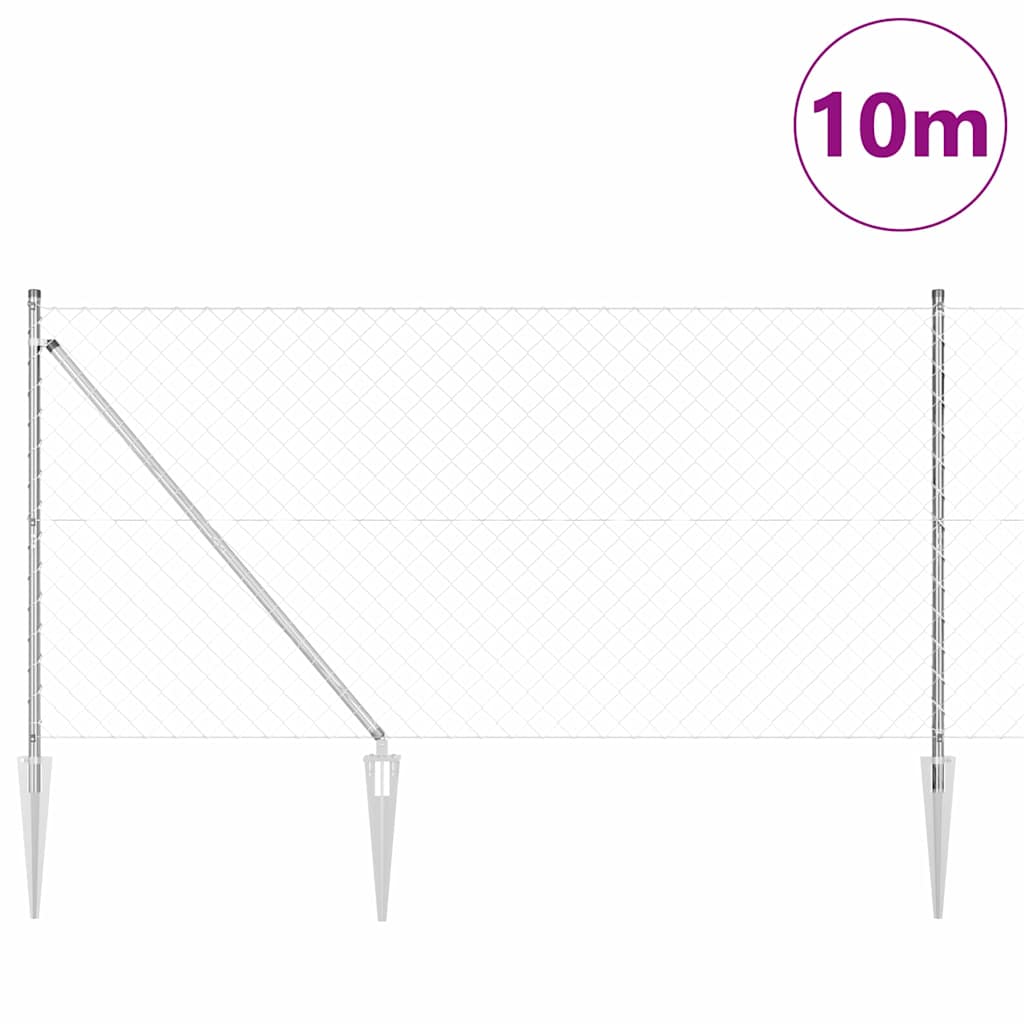 Stup za ogradu Srebrno 10 x 1,4 m (60 x 60 mm mreža) Čelik
