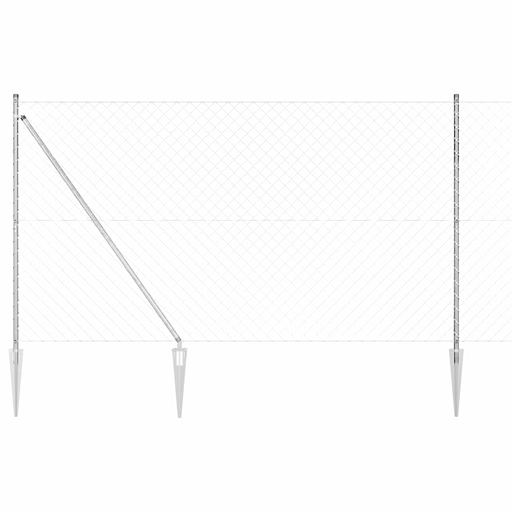 Stup za ogradu Srebrno 10 x 1,6 m (60 x 60 mm mreža) Čelik