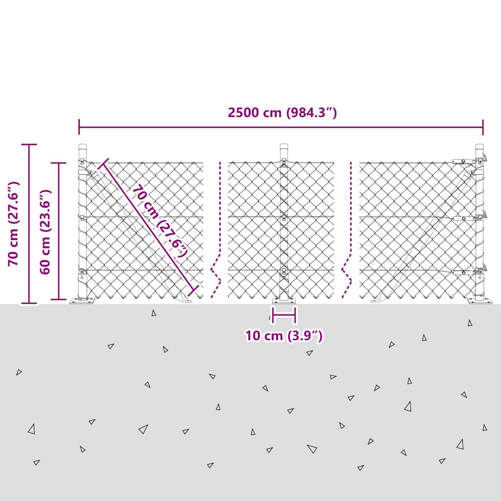 Stup za ogradu Zelena 25 x 0,6 m (40 x 40 mm mreža) Čelik i PVC