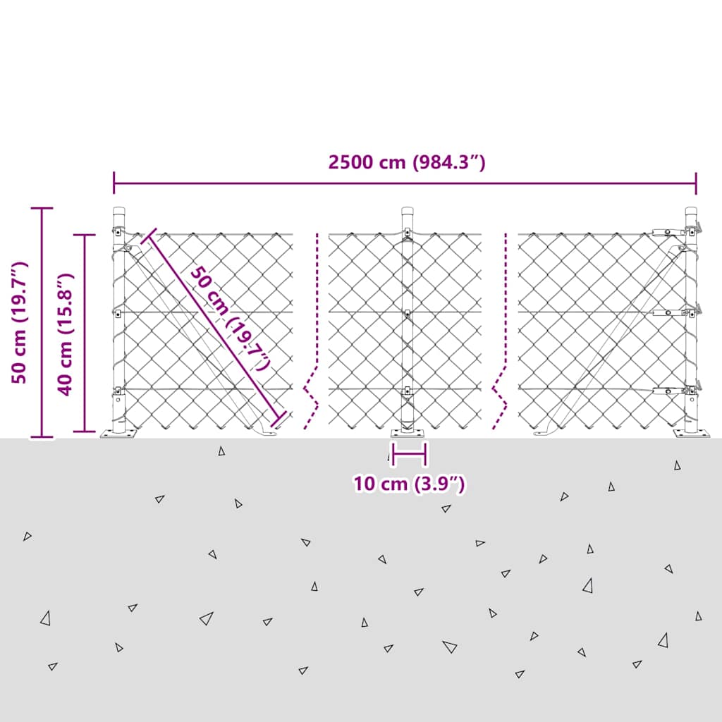 Stup za ogradu Zelena 25 x 0,4 m (mreža 60 x 60 mm) Čelik i PVC