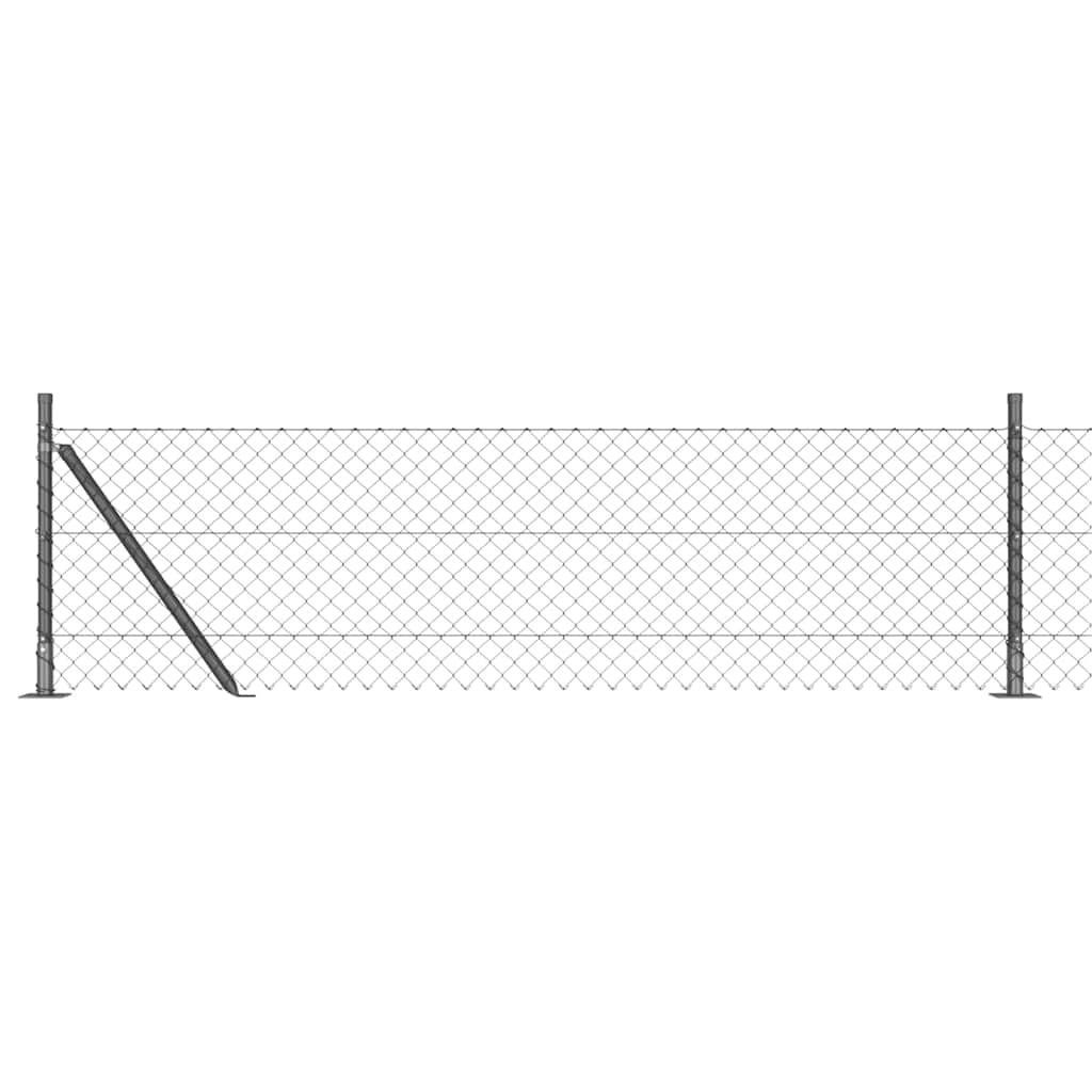 Ograde od lanca s betonskom podlogom 10 x 0,6 m Siva Mreža