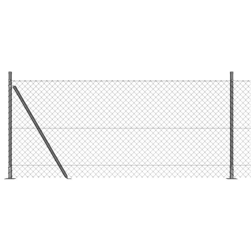 Ograde od lanca s betonskom podlogom 10 x 0,8 m Siva Mreža
