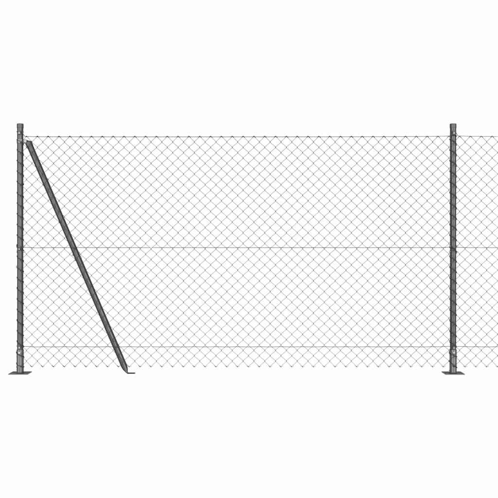 Ograde od lanca s betonskom podlogom 10 x 1,2 m Siva Mreža