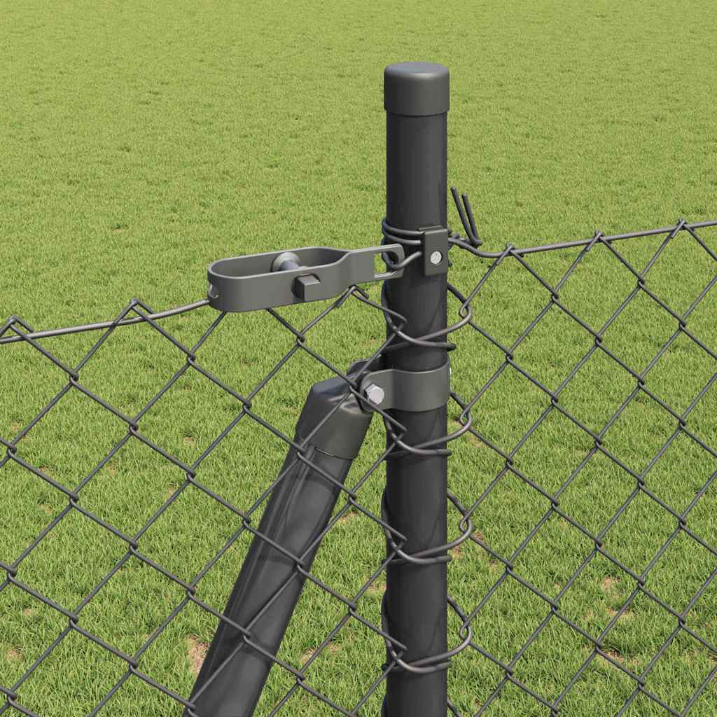 Ograde od lanca s betonskom podlogom 10 x 1,4 m Siva Mreža