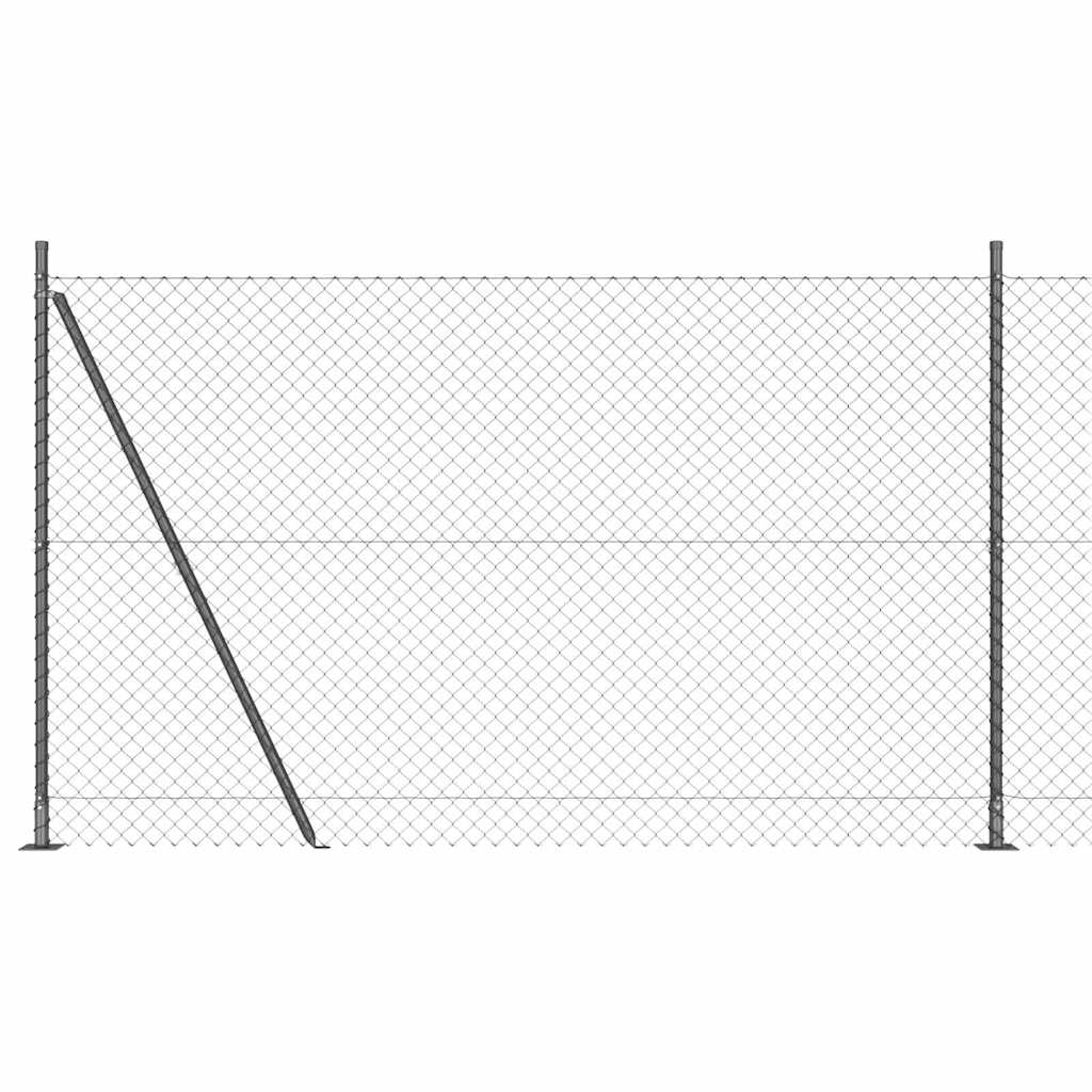 Ograde od lanca s betonskom podlogom 10 x 1,4 m Siva Mreža