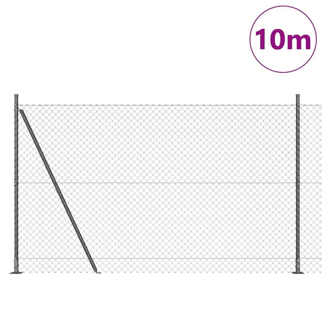 Stup za ogradu Siva 10 x 1,6 m (40 x 40 mm mreža) Čelik i PVC