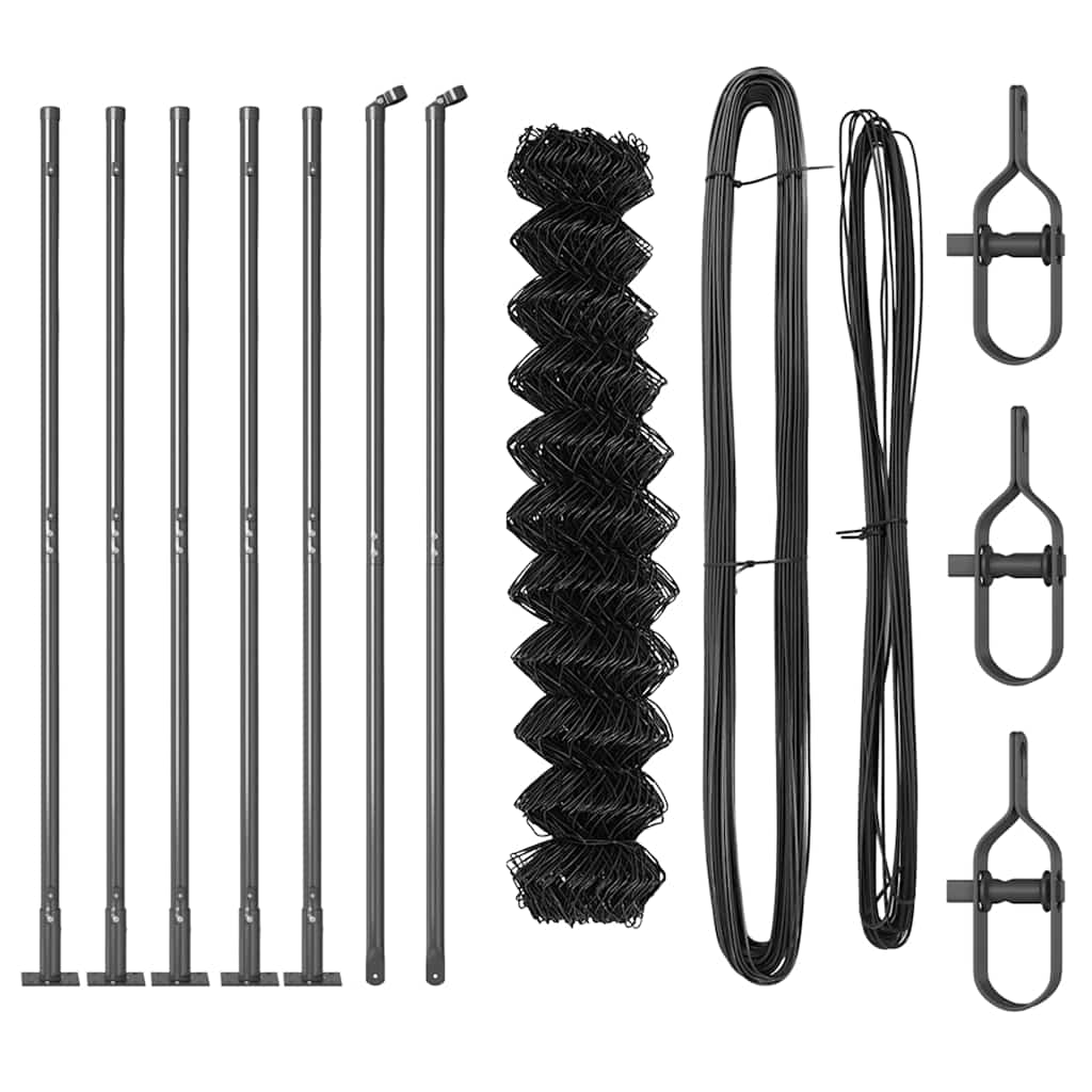 Stup za ogradu Siva 10 x 0,8 m (60 x 60 mm mreža) Čelik i PVC