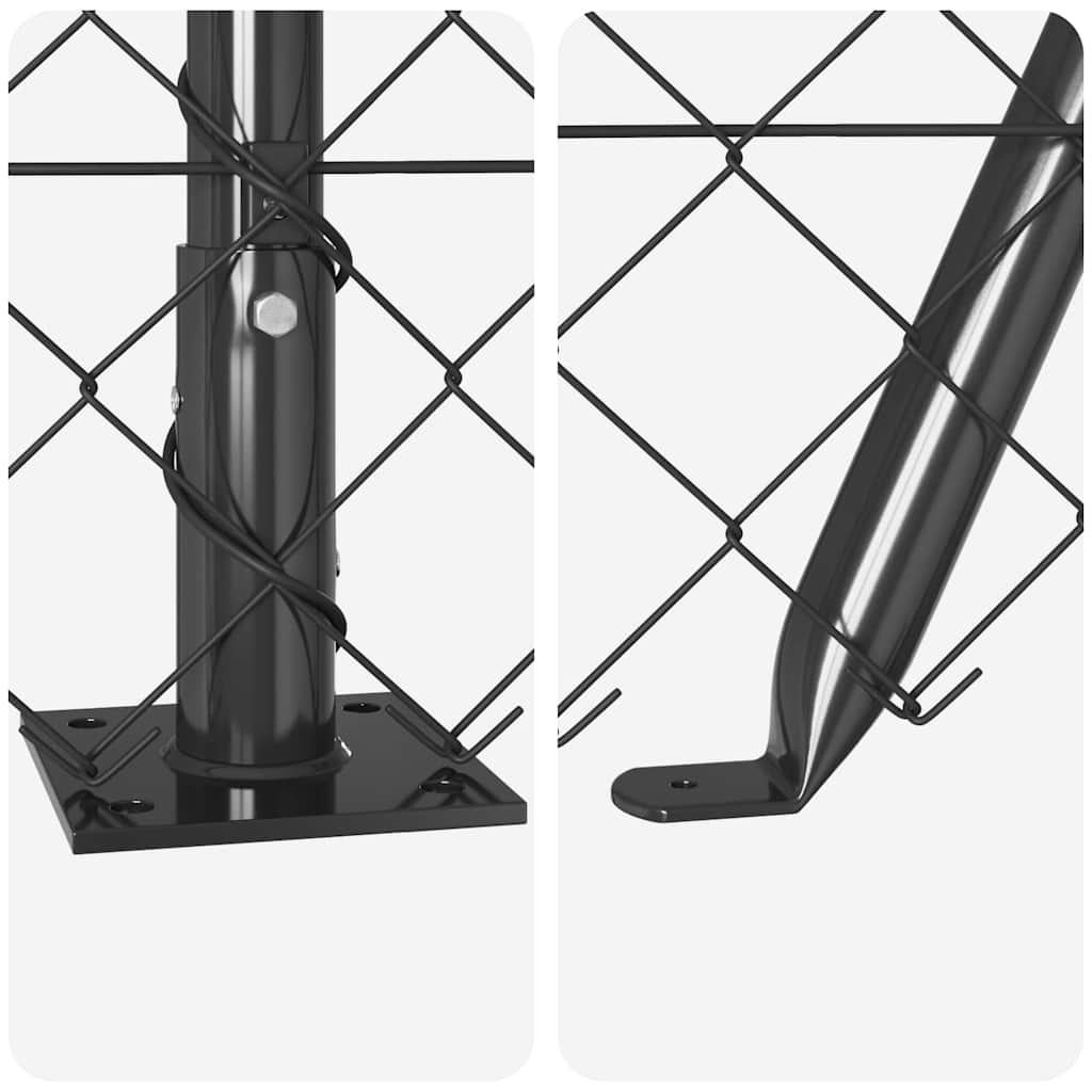 Stup za ogradu Siva 10 x 1 m (60 x 60 mm mreža) Čelik i PVC