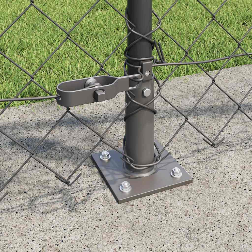 Stup za ogradu Siva 10 x 1 m (60 x 60 mm mreža) Čelik i PVC
