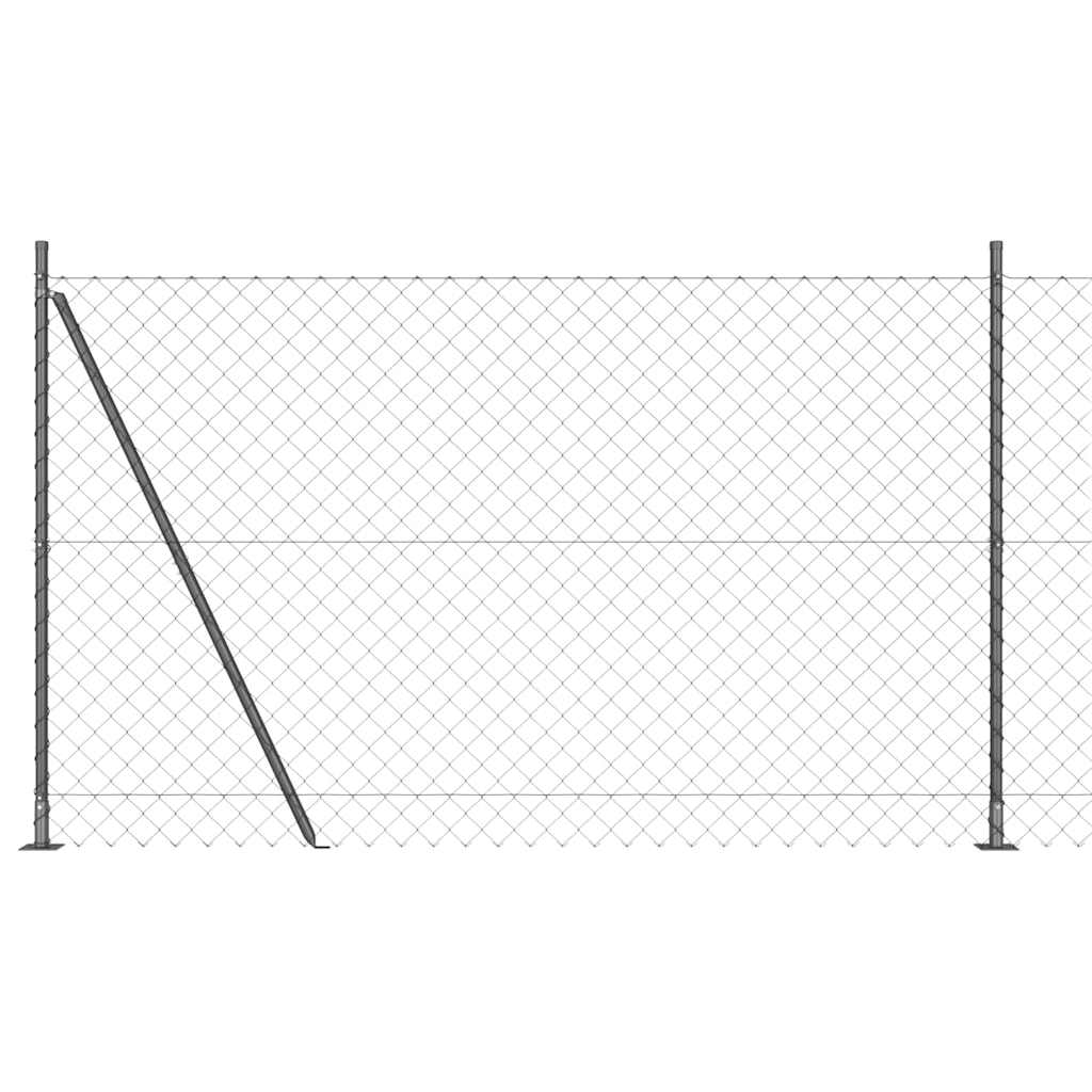 Stup za ogradu Siva 10 x 1,6 m (60 x 60 mm mreža) Čelik i PVC