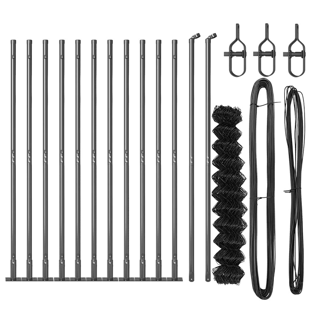 Stup za ogradu Siva 25 x 1 m (mreža 40 x 40 mm) Čelik i PVC
