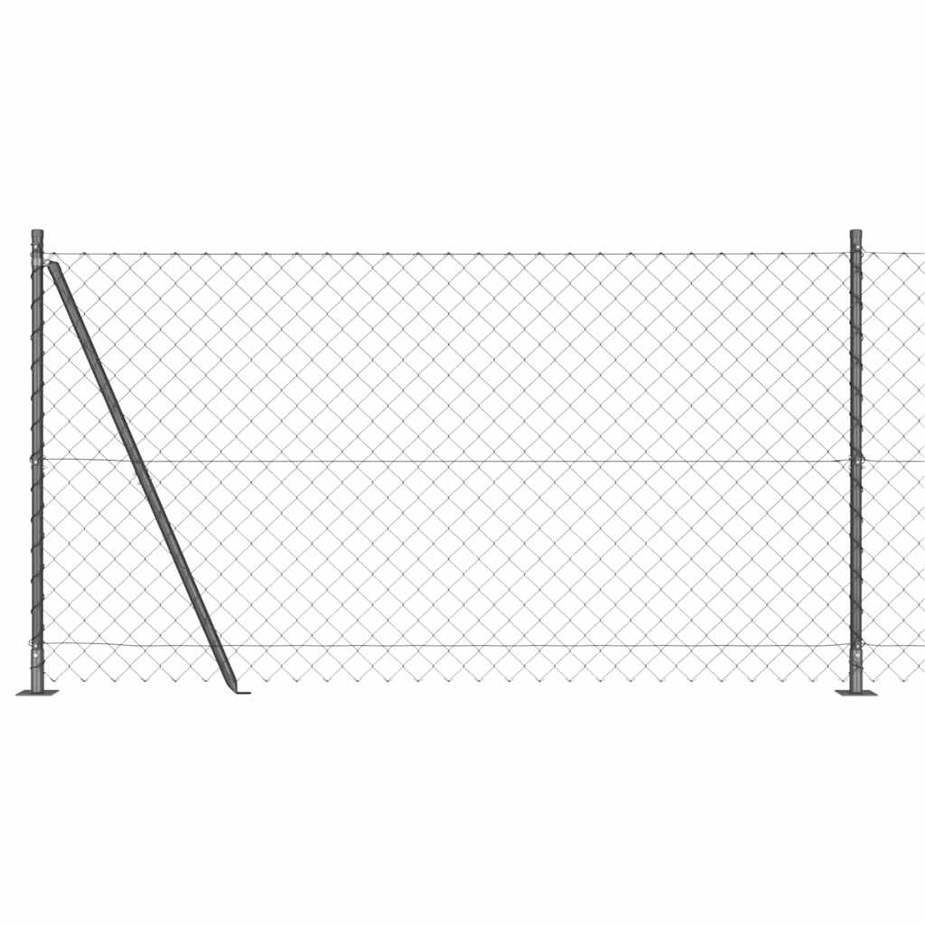 Stup za ogradu Siva 25 x 1,2 m (60 x 60 mm mreža) Čelik i PVC