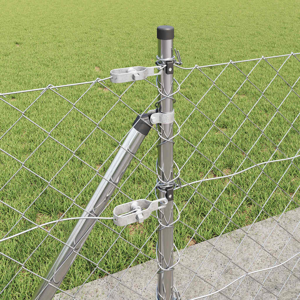 Stup za ogradu Srebrno 10 x 0,4 m (mreža 60 x 60 mm) Čelik