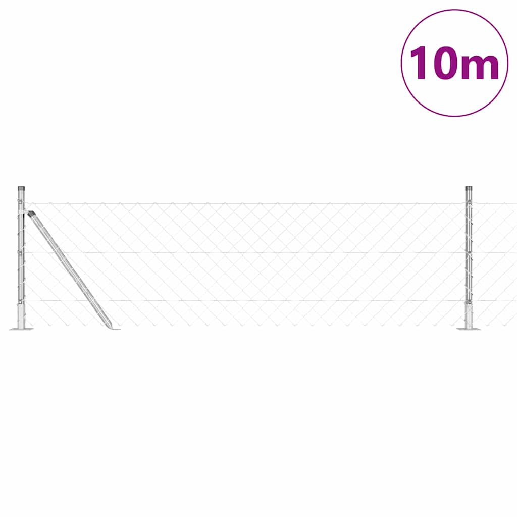Stup za ogradu Srebrno 10 x 0,4 m (mreža 60 x 60 mm) Čelik