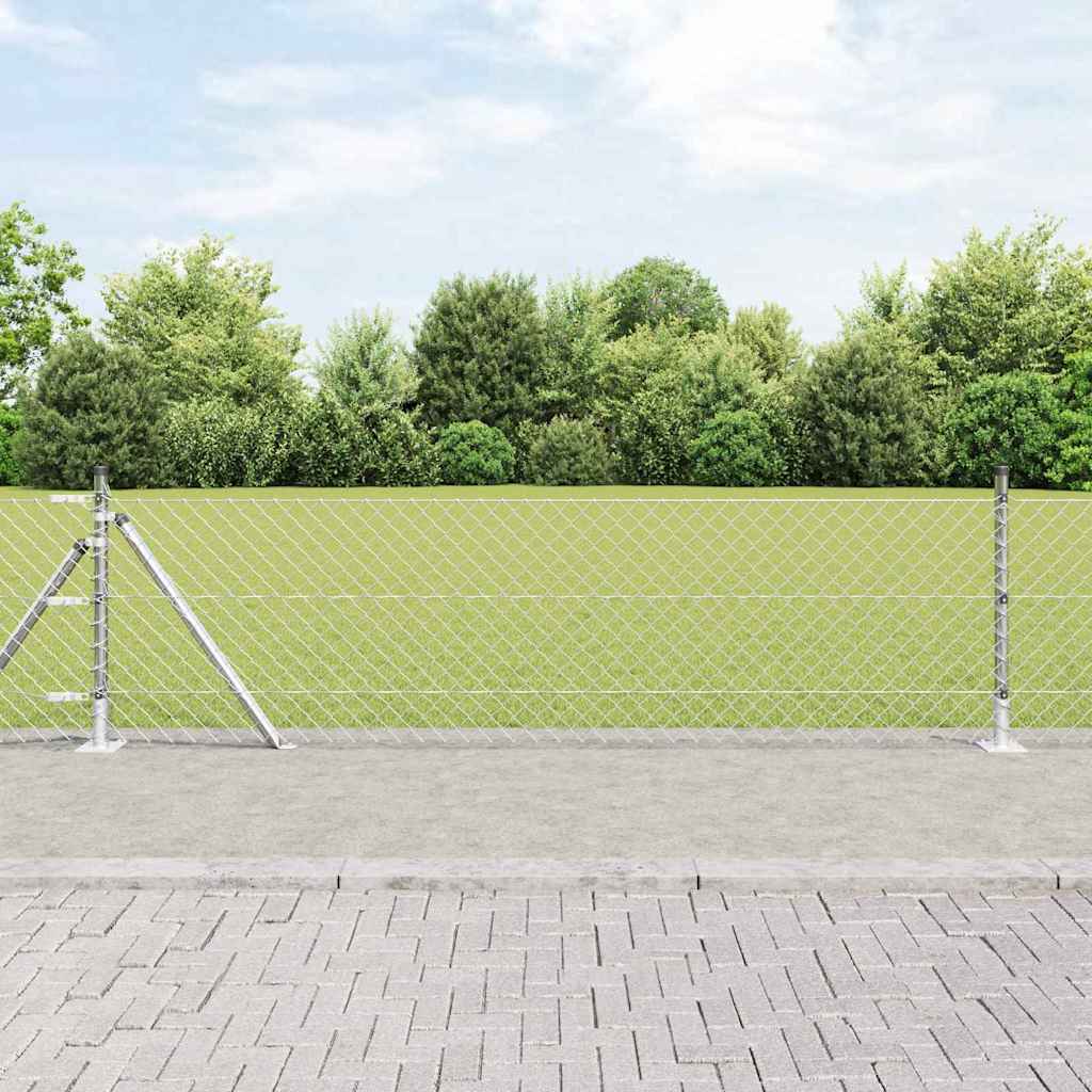 Ograde od lanca s betonskom podlogom 25 x 0,4 m Pocinčani čelik