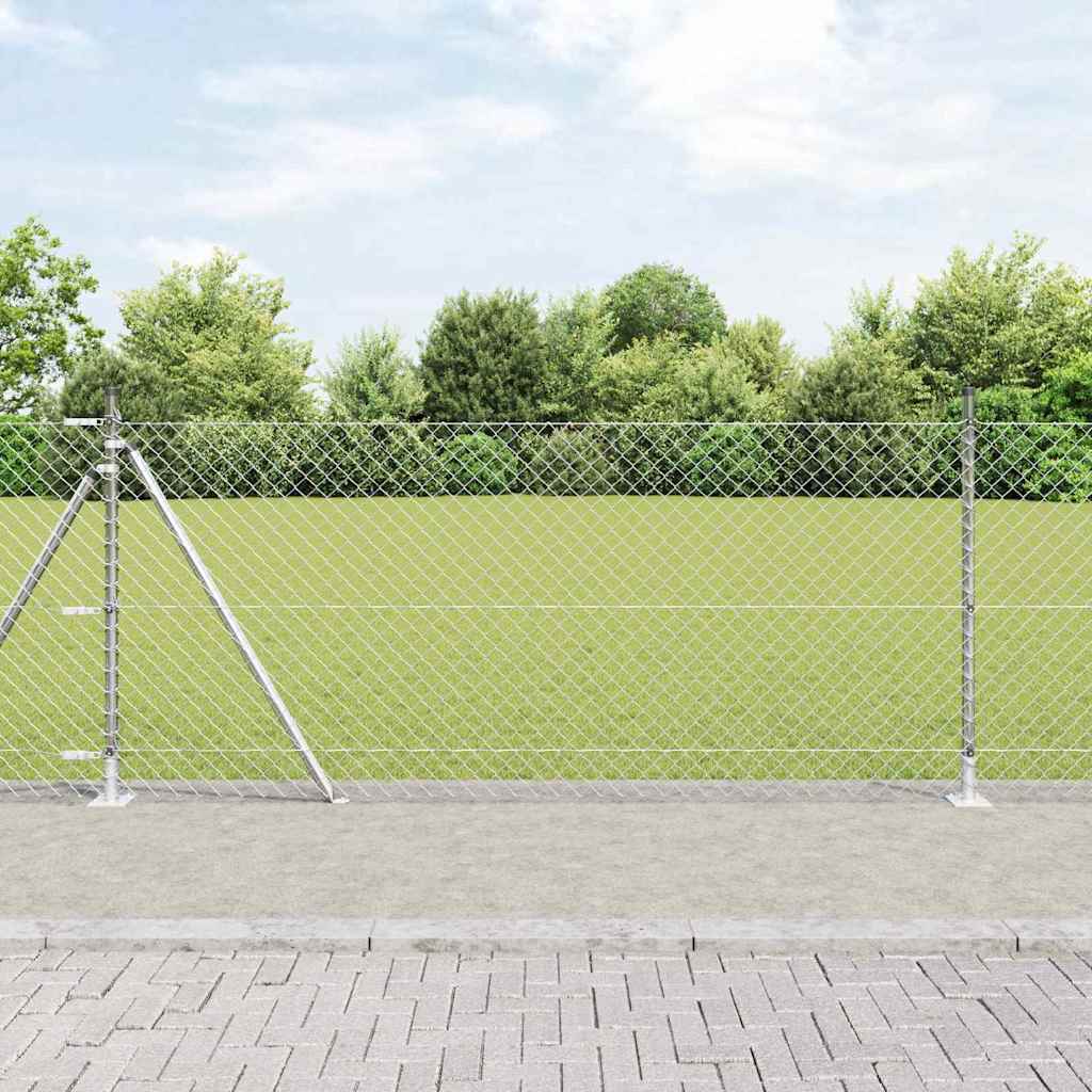 Ograde od lanca s betonskom podlogom 25 x 0,8 m Pocinčani čelik
