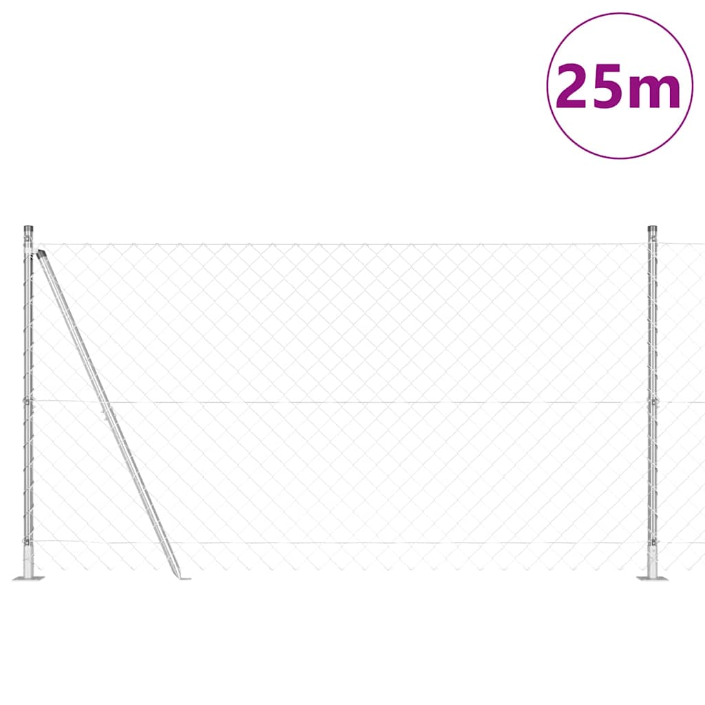 Stup za ogradu Srebrno 25 x 1,2 m (60 x 60 mm mreža) Čelik