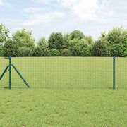 Ograda s postovima Zelena 0,4 x 10 m Čelik i PVC