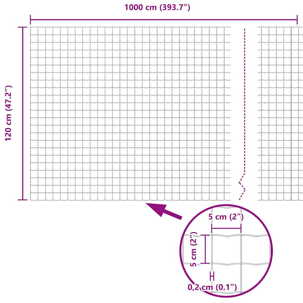 Ograda s postovima Zelena 1,2 x 10 m Čelik i PVC