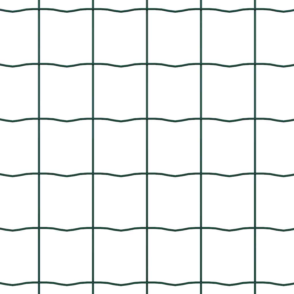 Ograda s postovima Zelena 1,4 x 10 m Čelik i PVC