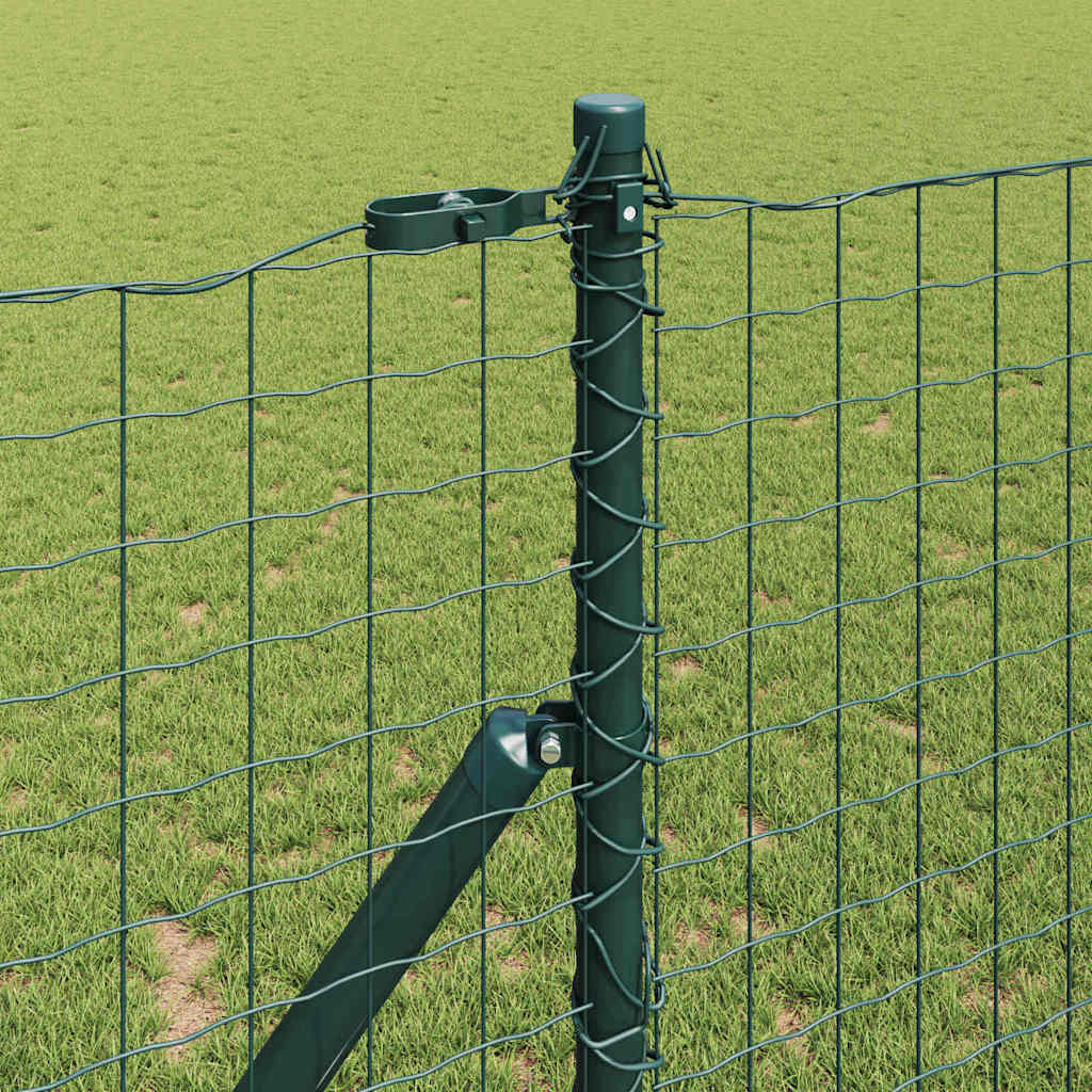 Ograda s postovima Zelena 1,4 x 10 m Čelik i PVC