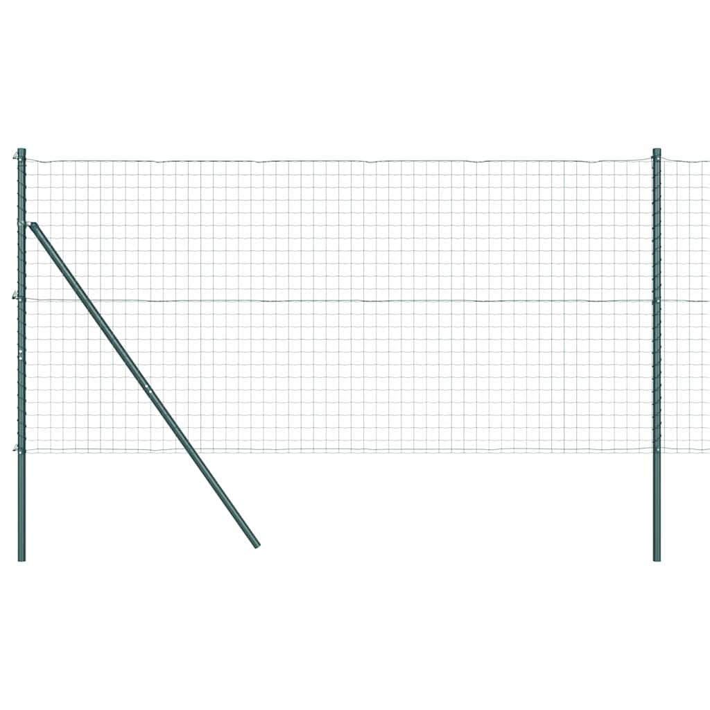 Ograda s postovima Zelena 1,4 x 10 m Čelik i PVC