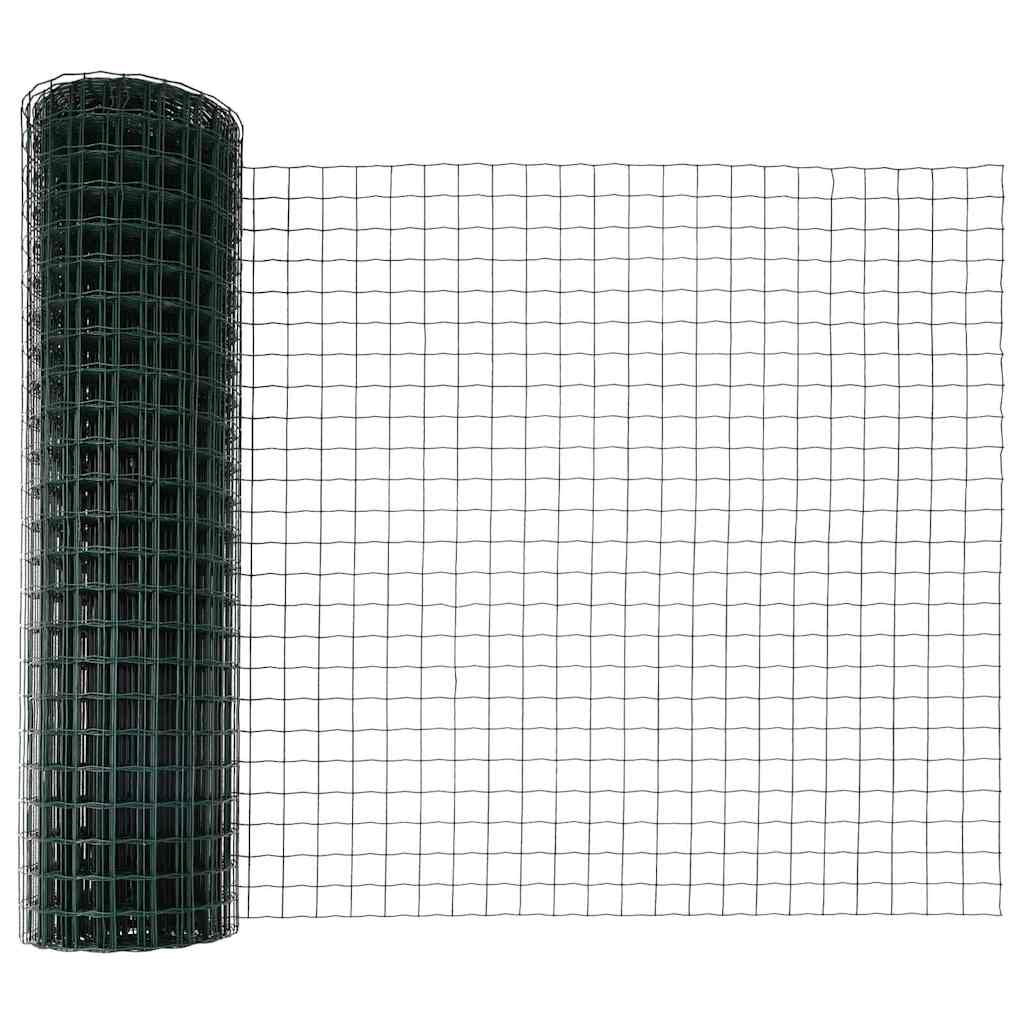 Ograda s postovima Zelena 1,4 x 10 m Čelik i PVC