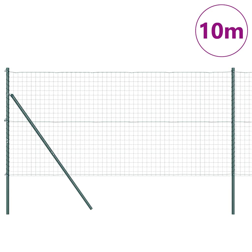 Ograda s postovima Zelena 1,4 x 10 m Čelik i PVC